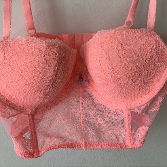 Victoria’s Secret Dream Angels Demi-bust balconette push up bra pink 34C EUC - Picture 3 of 10